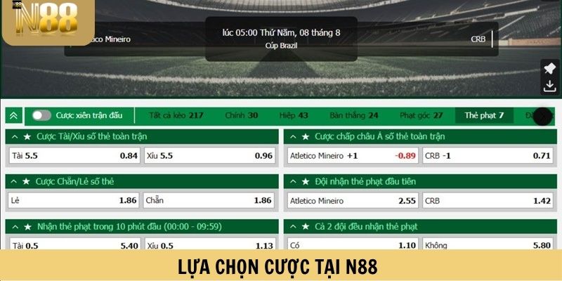 Lựa chọn cược tại N88
